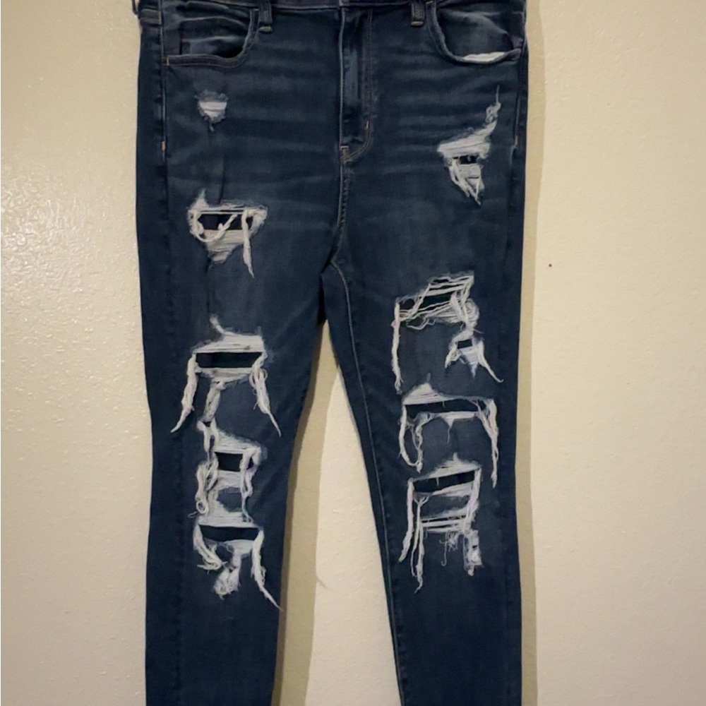 Distressed Blue Jeans
